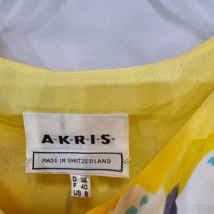 [BUNJANG] AKRIS Yellow Butterfly Pattern Long Dress / AKRIS  원피스