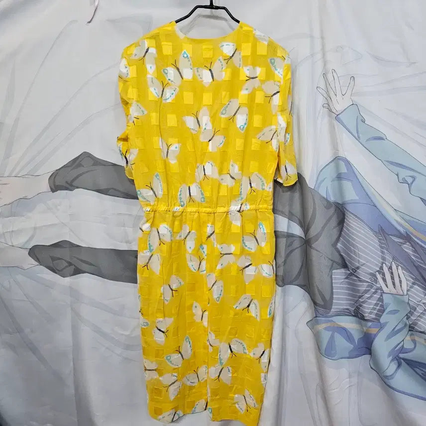 [BUNJANG] AKRIS Yellow Butterfly Pattern Long Dress / AKRIS  원피스