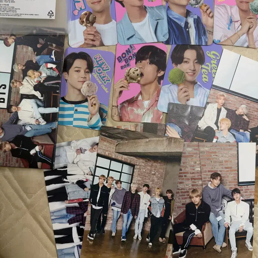 [BUNJANG] BTS Mediheal Postcard &amp; Baskin Robbins Photocard Bundle Set / 방탄소년단 메디힐 엽서 | 배스킨라빈스 포토카드