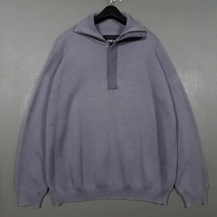 [BUNJANG] Dopejason 22FW Suede Panel Half-Zip Knit (XL) / 실측 XL) 도프제이슨 신형 22FW 스웨이드 패널 하프집업 니트 그레이