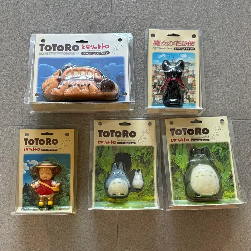 [BUNJANG] Ghibli My Neighbor Totoro Fluffy Figure Bundle Set / 지브리 토토로, 지지, 고양이버스, 메이 플러피 피규어 일괄