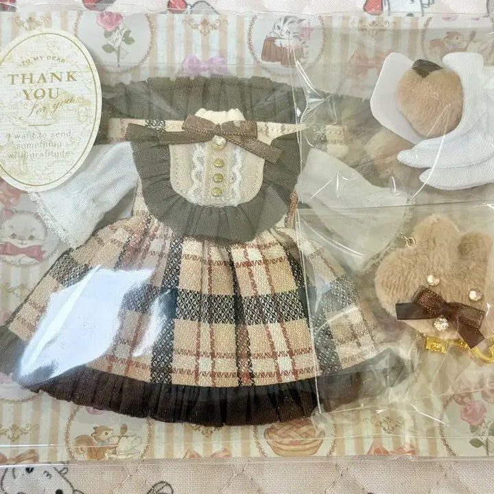 [BUNJANG] Obitsu 11 Monaka Rabbit Checkered Dress (Brown) - Sealed / 미개봉)) 오비츠11 일본 딜러 Monaka님 토끼의 체크무늬 원피스