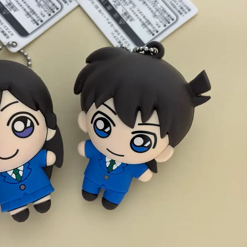 [BUNJANG] Detective Conan Shinichi Ran Shinran 3D Figure Rubber Keychain Set / 명탐정 코난 신이치 란 신란 3D 피규어 러버 키링