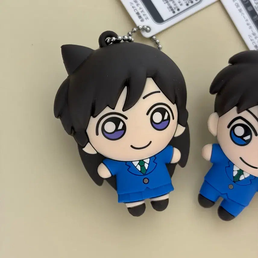 [BUNJANG] Detective Conan Shinichi Ran Shinran 3D Figure Rubber Keychain Set / 명탐정 코난 신이치 란 신란 3D 피규어 러버 키링