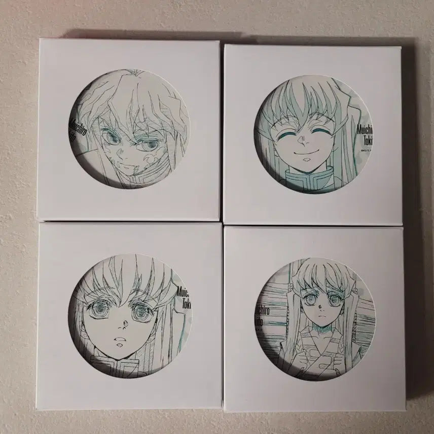 [BUNJANG] Muichiro Tokito Original Art Ceramic Coaster Set / 무이치로 원화 도자기 코스터 4종 일괄