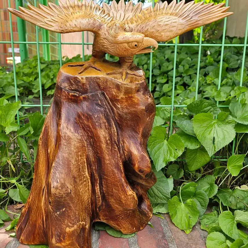 [BUNJANG] Eagle Wooden Sculpture / 기상 기운이 좋은 독수리 나무조각