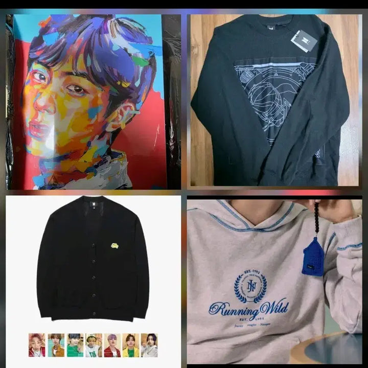 [BUNJANG] BTS Jin Running Wild Hoodie, Butter Cardigan, O-Lens Frame Bundle Set / running wild 후드티 , butter가디건, 오렌즈액자 등 일괄