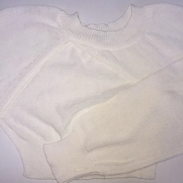 [BUNJANG] Yuse Asymmetrical Bolero Knit Ivory (Summer) / [유즈] yuse 언발란스 볼레로 니트 아이보리 (여름용)