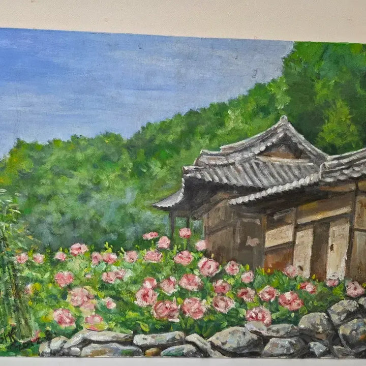 [BUNJANG] Oil Painting of Traditional Korean House / 전통가옥 유화 그림