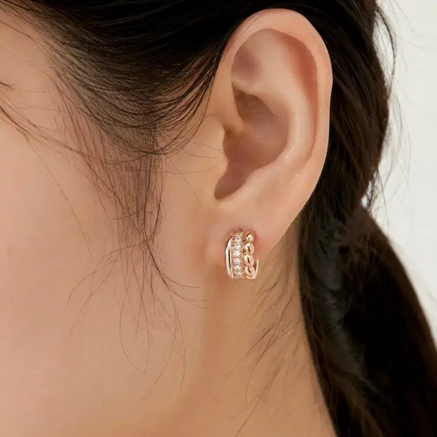 [BUNJANG] 14K Two-Tone Earrings / 14k 투톤 이어링 (카드가)