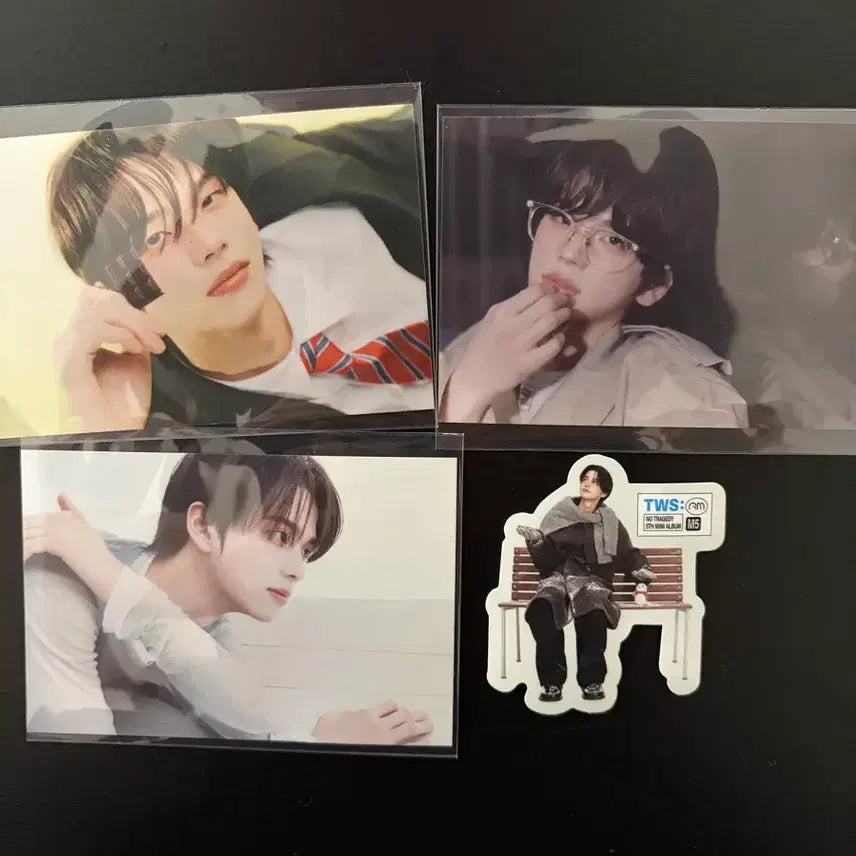 [BUNJANG] TWS Shinyu No Tragedy Mini Card 3 Types + Sticker 1 Bundle Set / 투어스 신유 no tragedy 미니카드 3종 + 스티커1 일괄