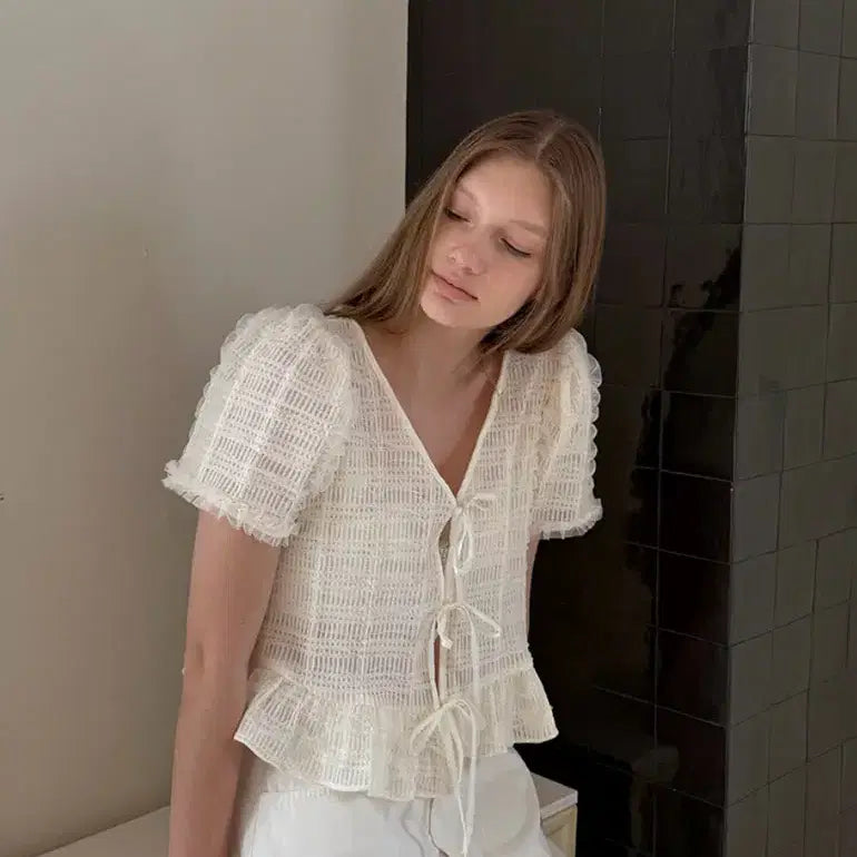 [BUNJANG] Soft Seoul Vanilla Cream Blouse / 소프트서울 바닐라 크림 블라우스