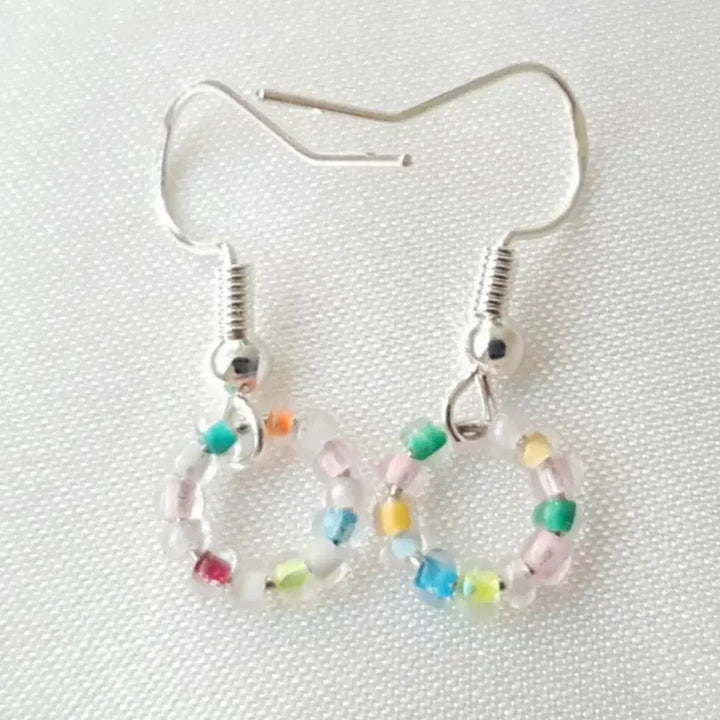 [BUNJANG] Handmade Ring Drop Beads Earrings / [새상품]핸드메이드 링 드롭 비즈 귀걸이
