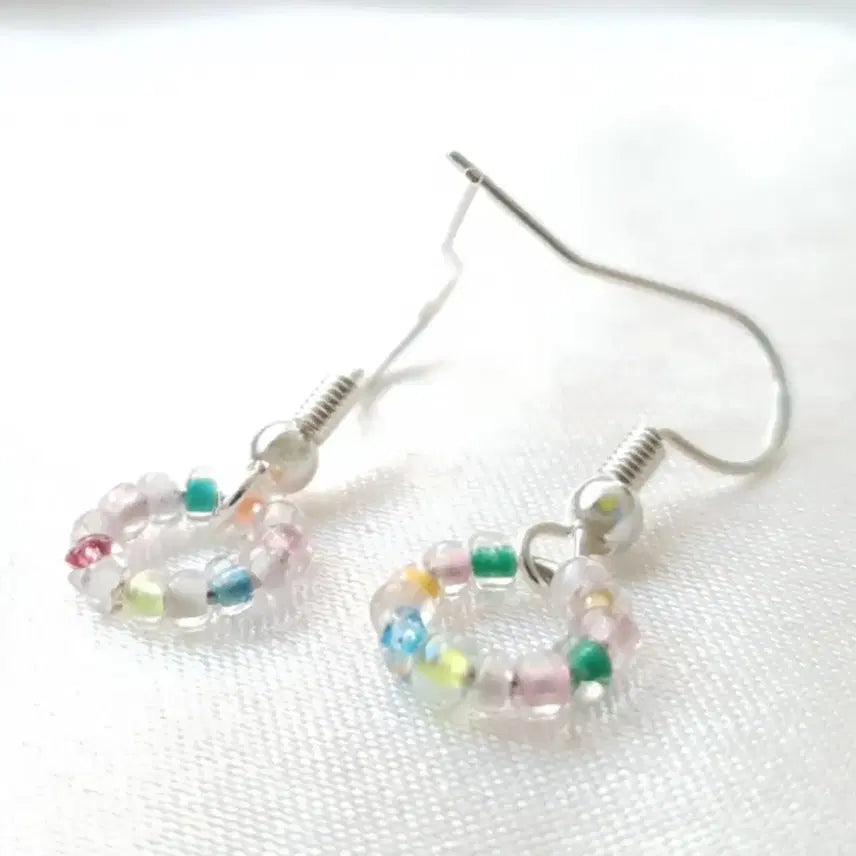 [BUNJANG] Handmade Ring Drop Beads Earrings / [새상품]핸드메이드 링 드롭 비즈 귀걸이