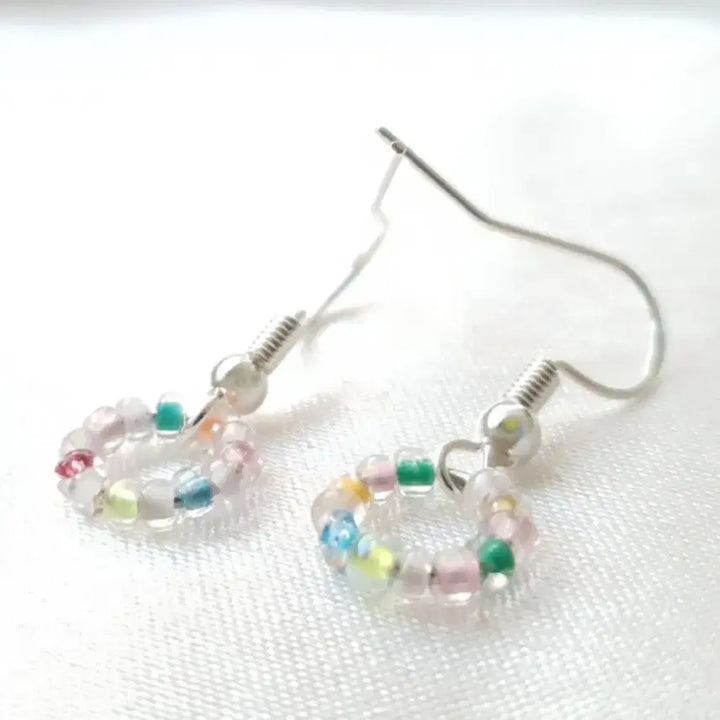 [BUNJANG] Handmade Ring Drop Beads Earrings / [새상품]핸드메이드 링 드롭 비즈 귀걸이