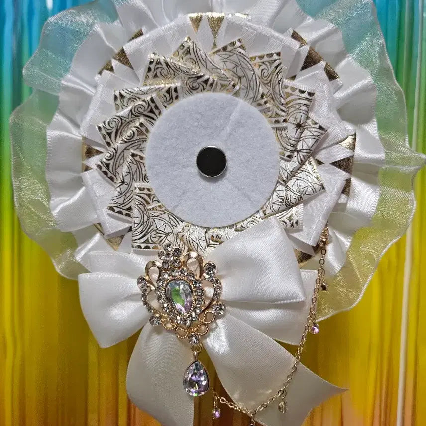 [BUNJANG] Handmade Ita Bag Charm White Rosette Ribbon Keychain / (추가금X) 수제 주문제작 이타백 리본 로제트 키링 ㅡ 화이트