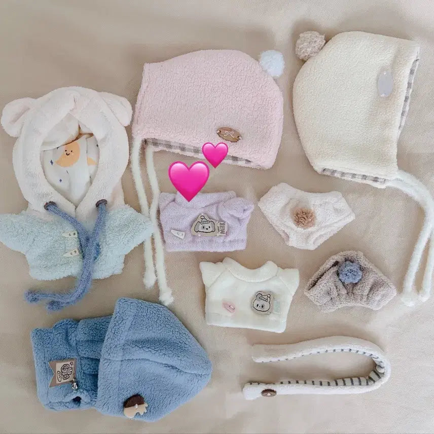 [BUNJANG] 10cm Doll Clothing Set - Milk Carrot / 10cm 인형 솜깅 옷 옷장 밀크캐럿 올인 개별 양도