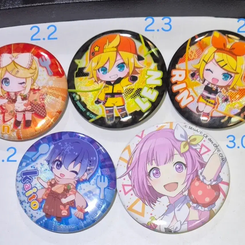 [BUNJANG] Vocaloid Rin, Len, Kaito, Emu Can Badge Set / 보컬로이드(린,렌,카이토) ,에무 캔뱃지 팝니다! (교판)