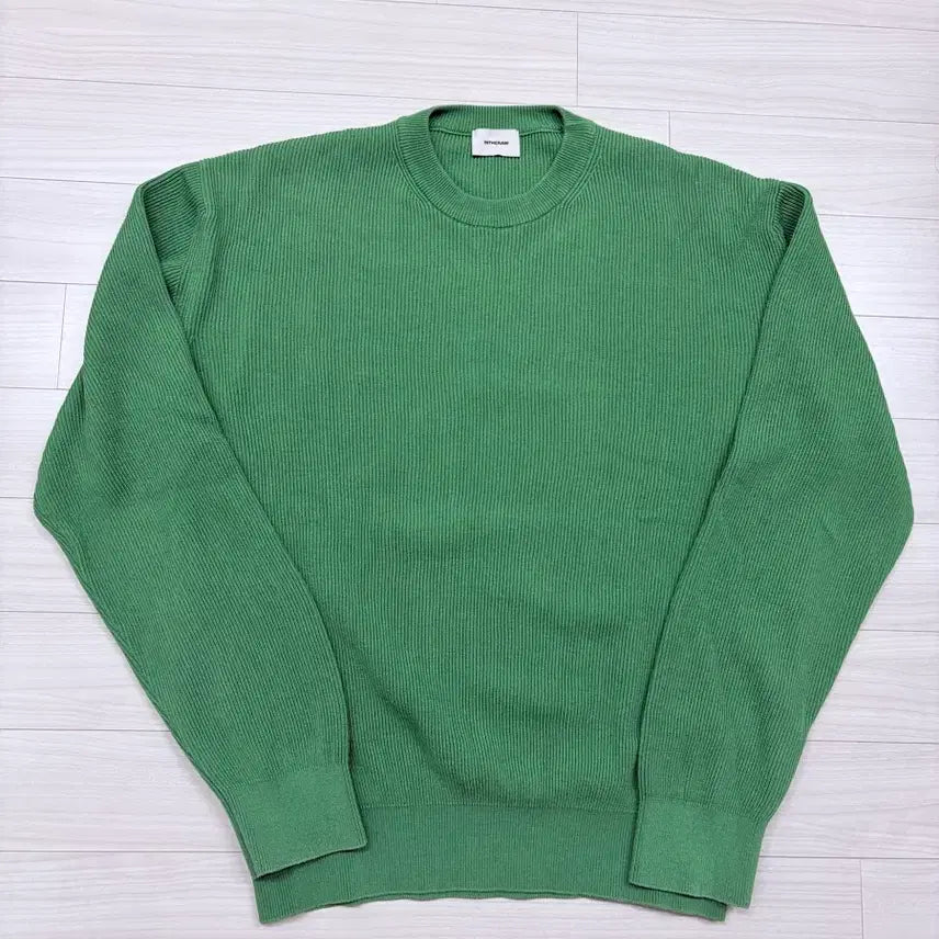 [BUNJANG] The Row Cotton Rib Knit Crewneck Green Size 3 / 인더로우 코튼 립 니트 크루넥 그린 3사이즈