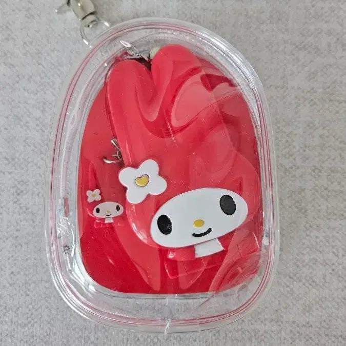 [SOLD OUT] (새상품) 산리오 마이멜로디 투명 파우치 폴더폰 피처폰 키링