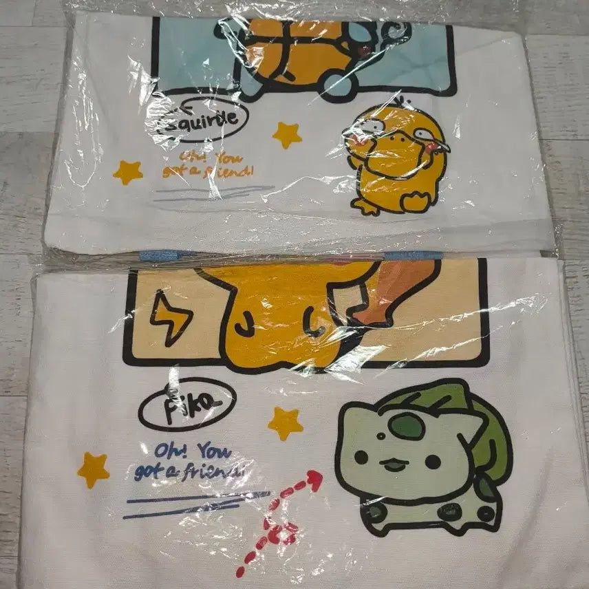 [BUNJANG] Pokemon Pikachu &amp; Squirtle Eco Bag / 포켓몬 에코백 꼬부기, 피카츄
