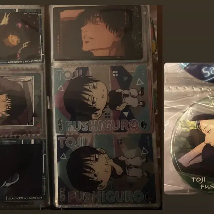 [BUNJANG] Jujutsu Kaisen Toji Bundle Set (Sealed Can Badge &amp; 6 Photocards) / 주술회전 토우지 캔뱃지(미개봉), 카드6장 일괄