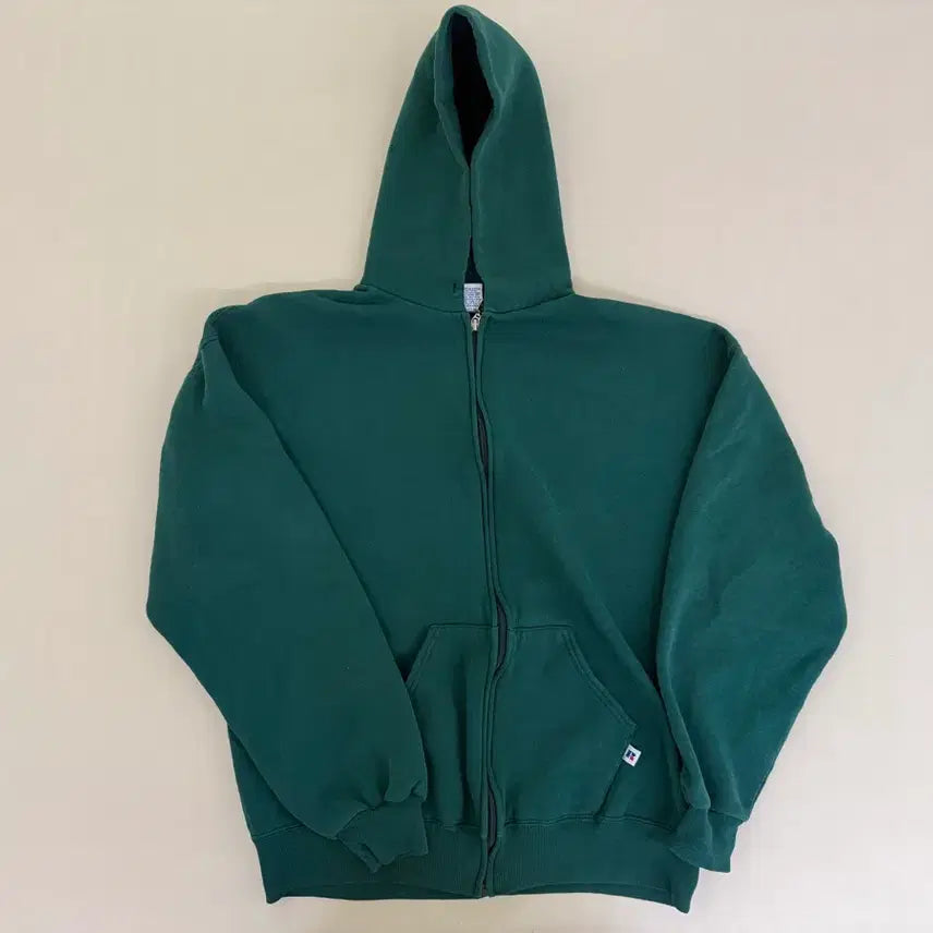 [BUNJANG] 90s Russell Athletic Zip-Up Hoodie - Forest Green (XL) / [XL] 90s 러셀 애슬레틱 포레스트 그린 집업 후드