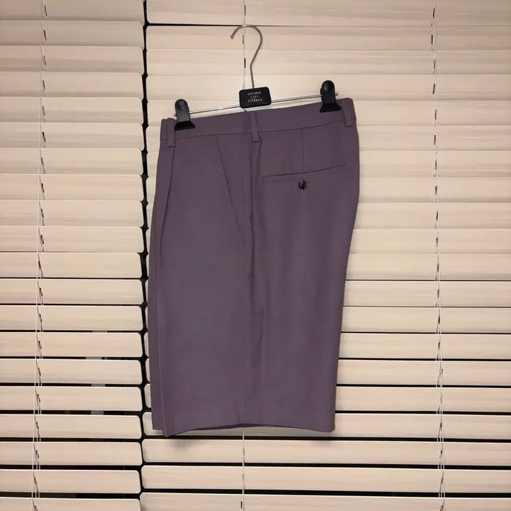 [SOLD OUT] 와코마리아 도멜 DORMEUIL 울 플리티트 쇼츠 반바지 퍼플 L