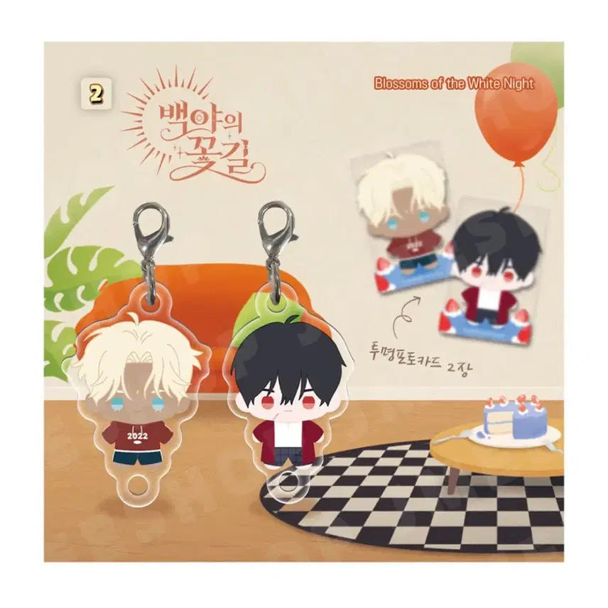 [BUNJANG] Spring Sweet Home Pop-up Acrylic Stand, Camcorder Keyring, Lenticular &amp; Postcard Set, Character Keyring, &amp; Signature Postcard Photocard Set / 백야의 꽃길 굿즈 판매