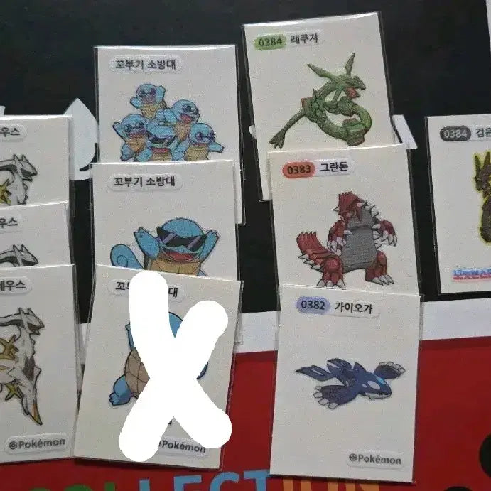 [BUNJANG] Pokemon Sticker Arceus &amp; Squirtle Fire Brigade Set / 포켓몬 띠부씰  아르세우스 꼬부기소방대 전설