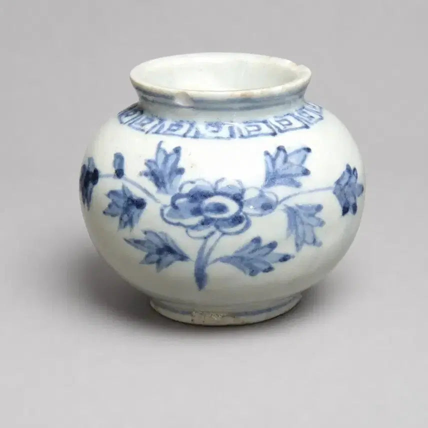 [BUNJANG] Joseon Dynasty Bunwon Celadon Porcelain Peony Design Small Tea Caddy / 조선시대 관요인 &