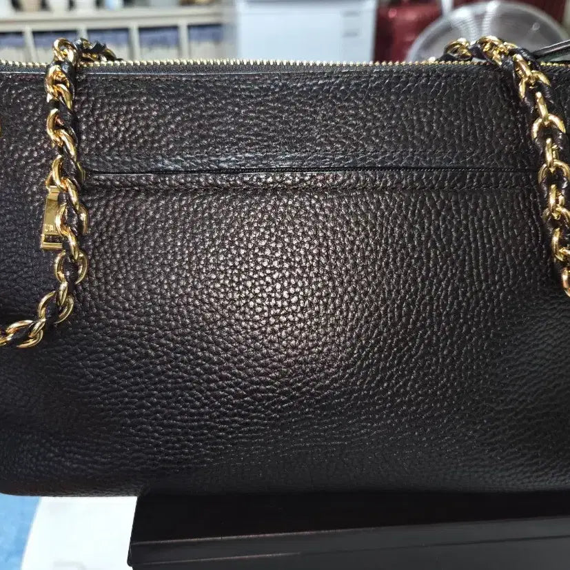 [BUNJANG] Daks DD Chain Shoulder Bag Black Leather / 닥스 DD 체인 숄더백 블랙
