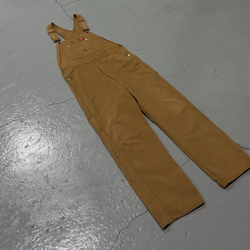 [BUNJANG] Dickies Vintage Duck Canvas Brown Overalls / 디키즈(Dickies) 빈티지 덕 캔버스 브라운 오버롤 (멜빵 바지)