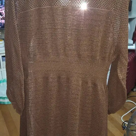 [BUNJANG] High-End Brand Brown Knit Long Cardigan / 고급 브랜드 브라운 니트 롱 가디건