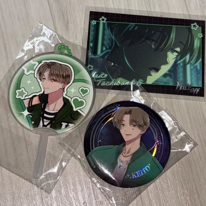 [BUNJANG] Tamon-kun Kaito Uchiwa, Can Badge, Clear Card, Photocard Bundle Set / 타몬군 지금 어느쪽?! 케이토 우치와 캔뱃지 클리어 카드 포토카드