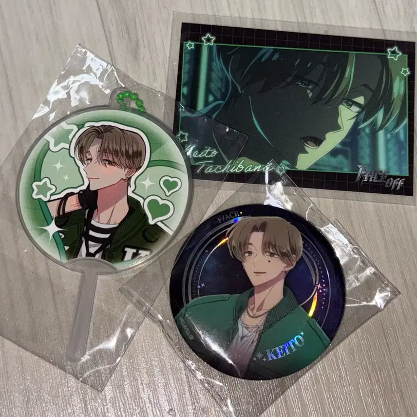 [BUNJANG] Tamon-kun Kaito Uchiwa, Can Badge, Clear Card, Photocard Bundle Set / 타몬군 지금 어느쪽?! 케이토 우치와 캔뱃지 클리어 카드 포토카드