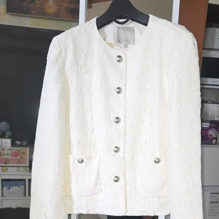[BUNJANG] Celebrity Shop Lace Jacket White / 고급 브랜드 셀럽샵 레이스 자켓 화이트