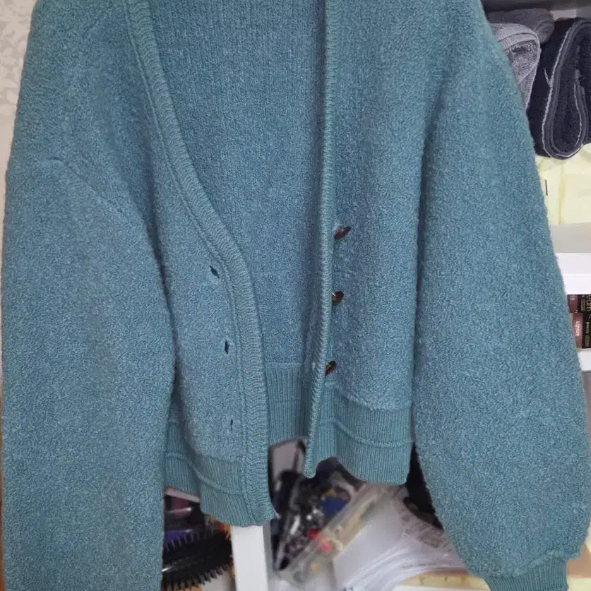 [BUNJANG] Luxury Brand Loose Fit Knit Cardigan - Blue / 고급 브랜드  캐시미어 가디건(새제품입니다)