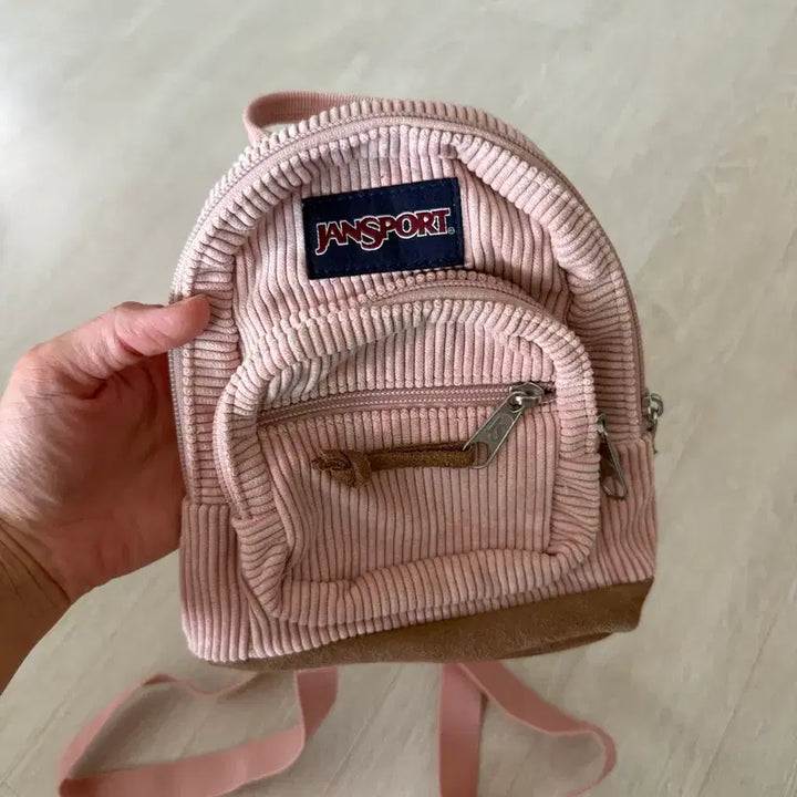 [BUNJANG] JanSport Mini Backpack Corduroy Pink / 잔스포츠 미니백 미사용 세제품