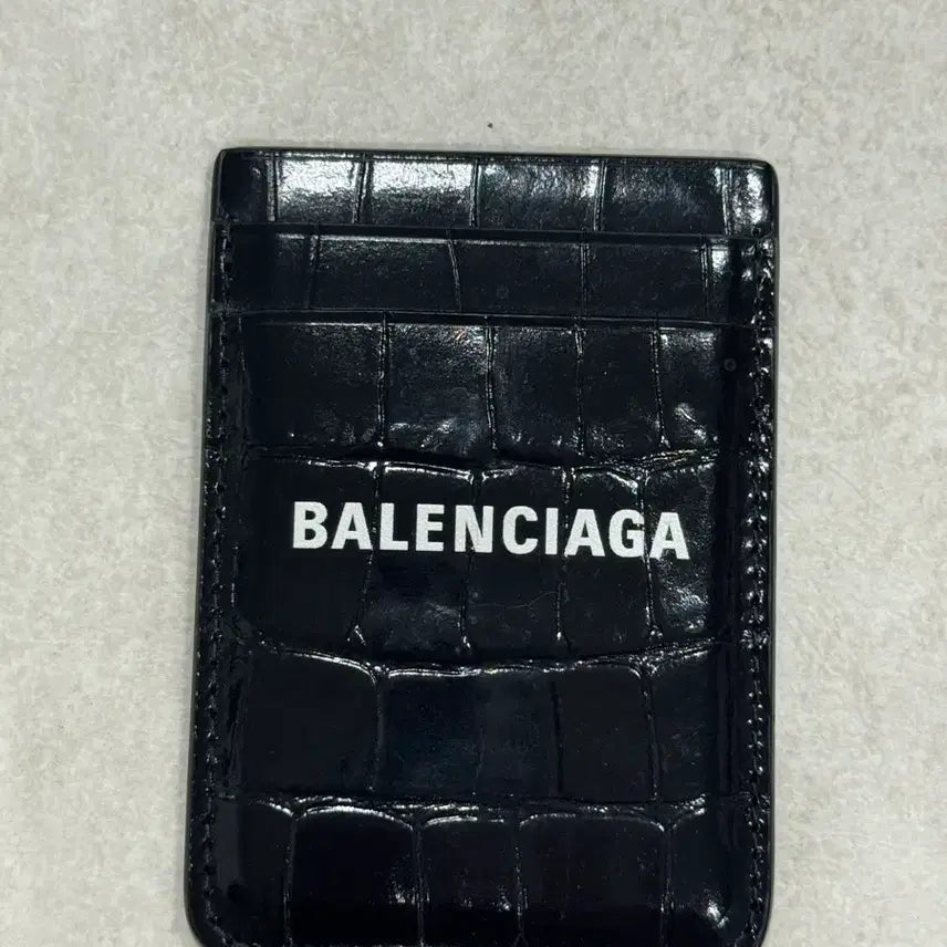 [BUNJANG] Balenciaga Cash Magnet Card Holder Crocodile Embossed Black / 발렌시아가 캐쉬 마그넷 카드홀더