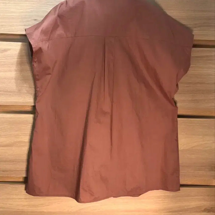 [BUNJANG] Tencel Cotton Blend Cap Sleeve Shirt Blouse (Size 38 / Fits 55-66) / 여성 셔츠/블라우스(55-66반)