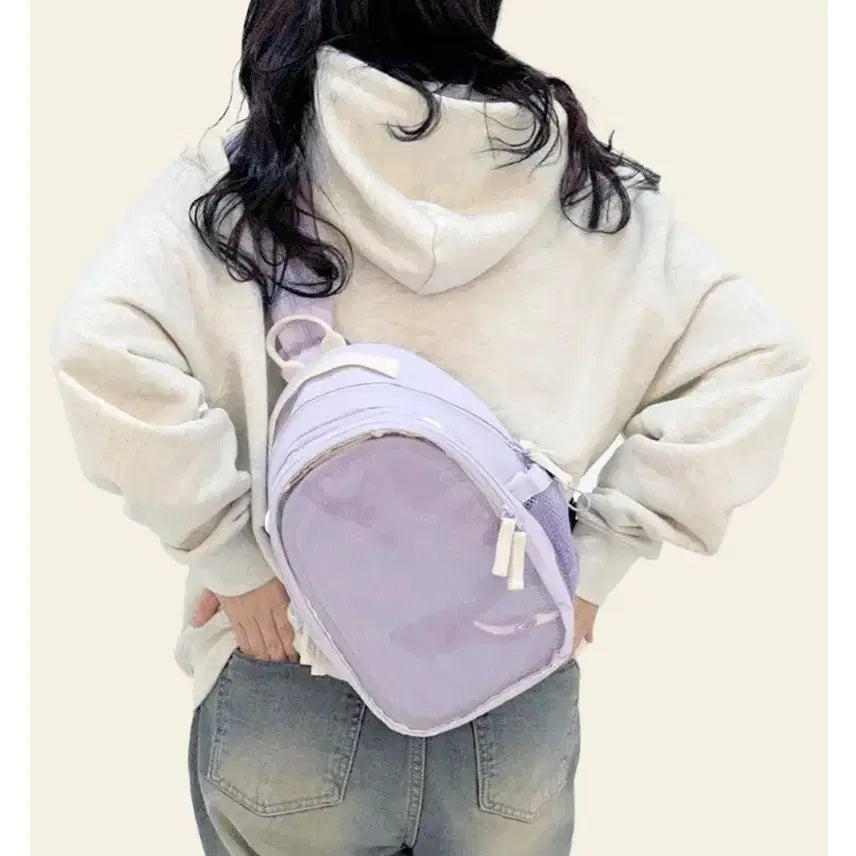 [BUNJANG] Otaku Ita Bag Backpack Sling Bag Crossbody Bag / 오타쿠 이타백 보라색/아이보리 (개당 1.0)