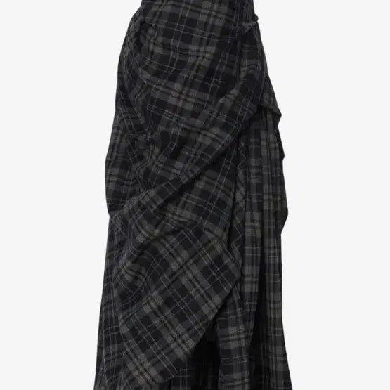 [BUNJANG] Flareup Drape Layered Check Long Maxi Skirt / 플레어업 드레이프 레이어드 체크 롱 스커트 치마 맥시
