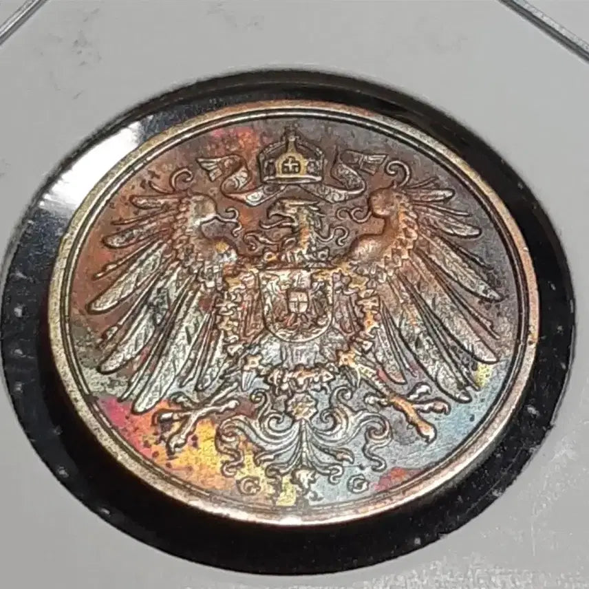 [BUNJANG] 1912 Germany 2 Pfennig Coin Rainbow Toning / 독일 무지개빛 토닝 1912년 2페닝.외국주화 주화 화폐 동전