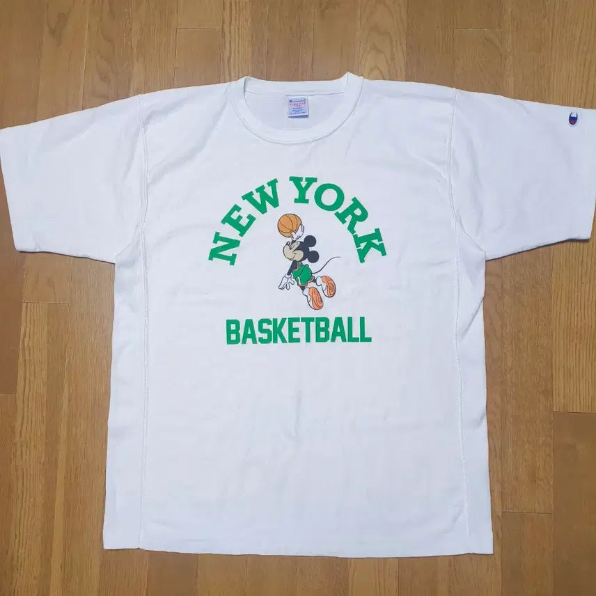 [BUNJANG] Champion Reverse Weave x Disney Mickey Mouse New York Basketball T-Shirt / [XL] 챔피온 리버스위브 x 디즈니 미키마우스 뉴욕 바스켓볼 티셔츠