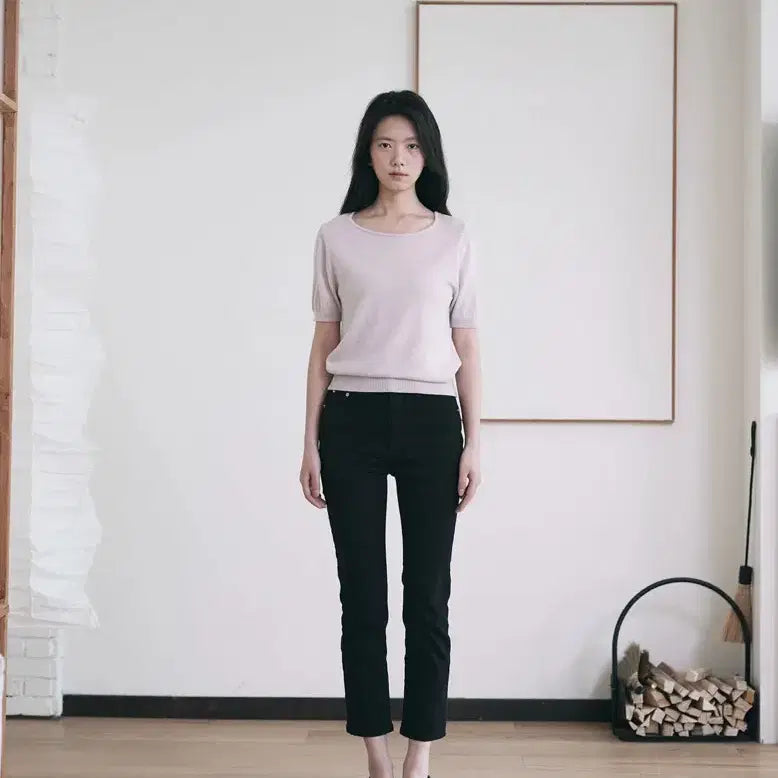 [BUNJANG] Yoonsulshop Cropped Black Denim Size 1 New / 윤슬샵 cropped black denim 1사이즈 새상품