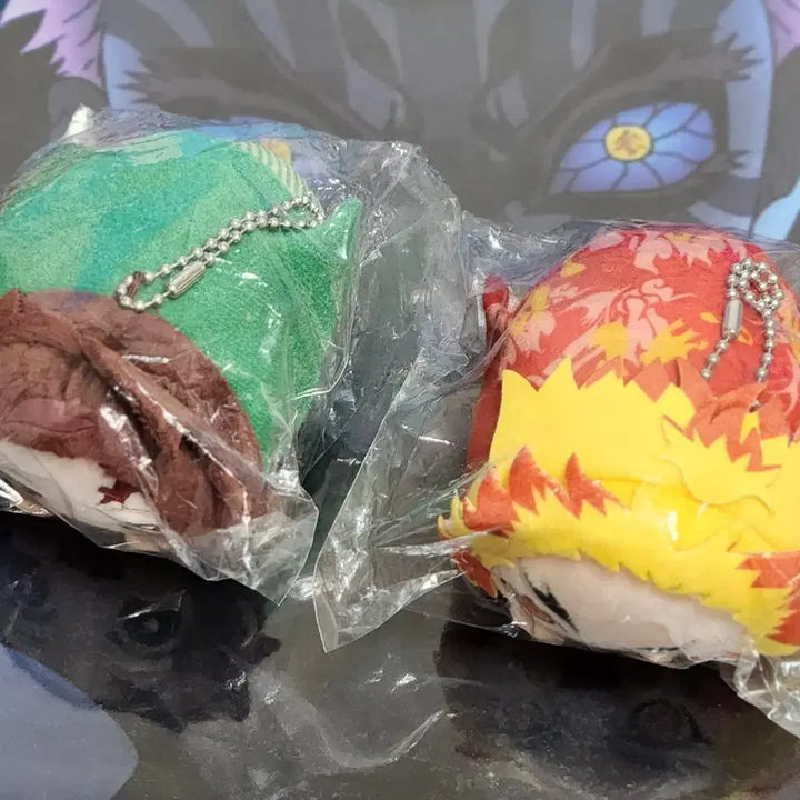 [BUNJANG] Demon Slayer Kyojuro Rengoku + Tanjiro Kamado Movie Village Version Mochi Kororin Plush Figure Set / 귀멸의 칼날 렌고쿠 쿄쥬로+탄지로 영화마을 버전 모찌코로링 누이 피규어