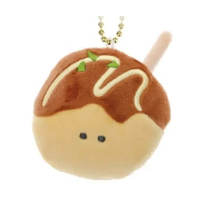 [BUNJANG] Ail Food Gachapon Takoyaki Plush Charm / 일본 에일 음식가챠 인형 동그란 부끄러운 눈동자의 반찬 9시 타코야키