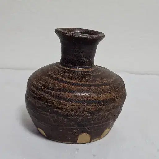 [BUNJANG] Antique Korean Black Glaze Iron Painting Eravos Ceramic Vase / 옛날 흑유 철화 이라보 도자기 주병 옛날 도자기
