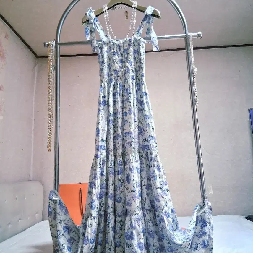 [BUNJANG] Chiffon Floral Long Dress / 쉬폰 꽃무늬 롱 원피스 날씬하신분